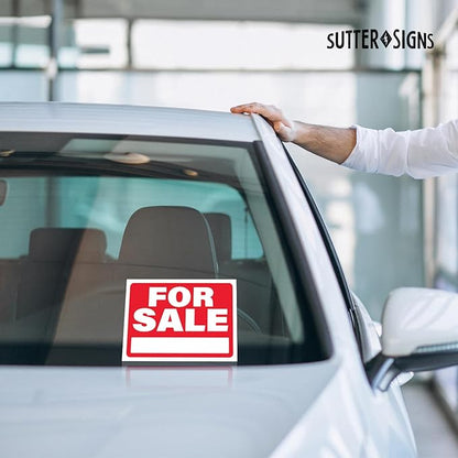 For Sale Signs 12x9, Plastic Signs for Used Car, Trailer, Vehicle for Sale, Waterproof Plastic (Pack of 4)