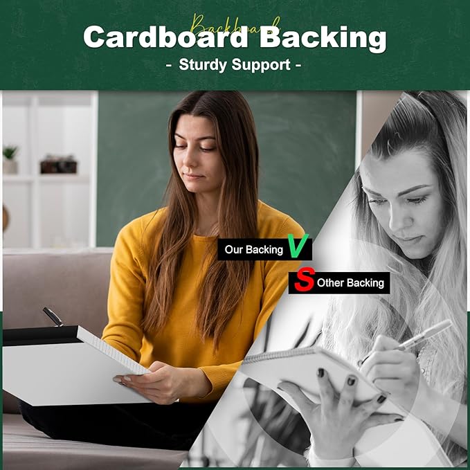 Thick Legal Pads 8.5 x 11 Wide Ruled Note Pads White Notepad 80 Sheets per Pads, Perforated Paper Study Back Writing Pads 8-1/2" x 11-3/4" Lined Paper for Home, Office, School, Pack of 2