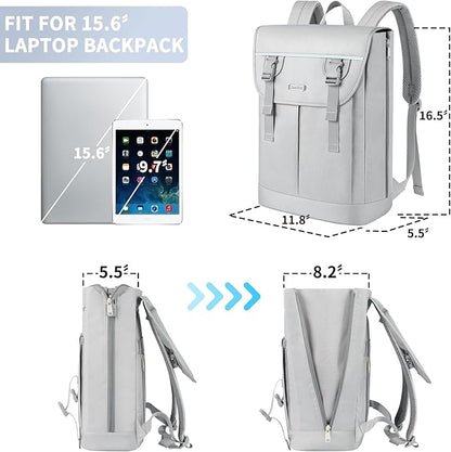 Laptop Backpack for Women, 15.6 Inch Expandable Wide Open Work Travel Backpack for Teacher Doctor, Airplane Approved College Bookbag,Anti Theft Water Resistant Daily Office Business Bag for Men