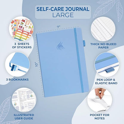 Clever Fox Self-Care Journal – Wellness & Daily Reflection Notebook – Mental Health & Personal Development Journal – Self-Care, Meditation & Mood Journal for Women & Men – Large (Periwinkle)