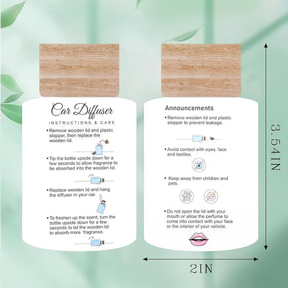 200 Pcs Hanging Car Diffuser Instruction Cards for Car Oil Diffuser Bottles，2 x 3.54 Inch (White and Pink,Novel Style)