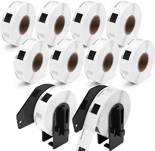 COLORWING Labels Compatible for Brother DK-1204 (0.66" x 2.1"), Multipurpose Return Address Die-Cut Label Roll, Use with QL 700 810w 820nwb Printers (10 Rolls + 2 Frame)