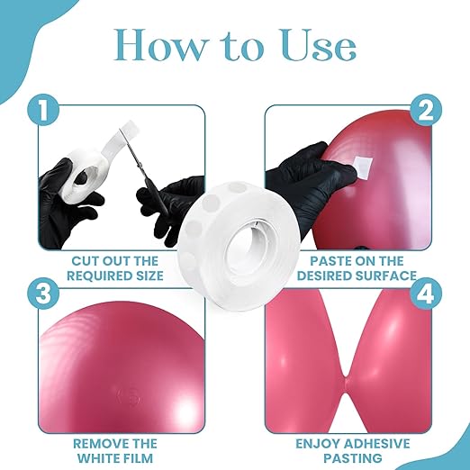 Balloon Glue Points Dots Double Sided 1000 Pcs, Balloon Tape for Arch, Wedding Decoration, Birthday Celebration and Home Made Crafts for Christmas Decorations