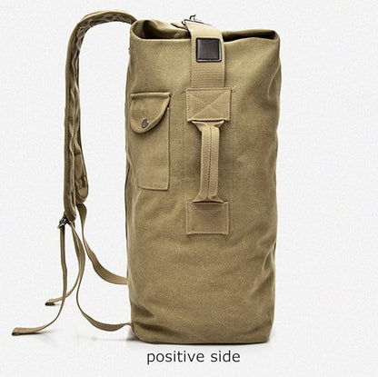 Military Duffel Bag Top Load Double Strap Canvas Backpack Army Travel b