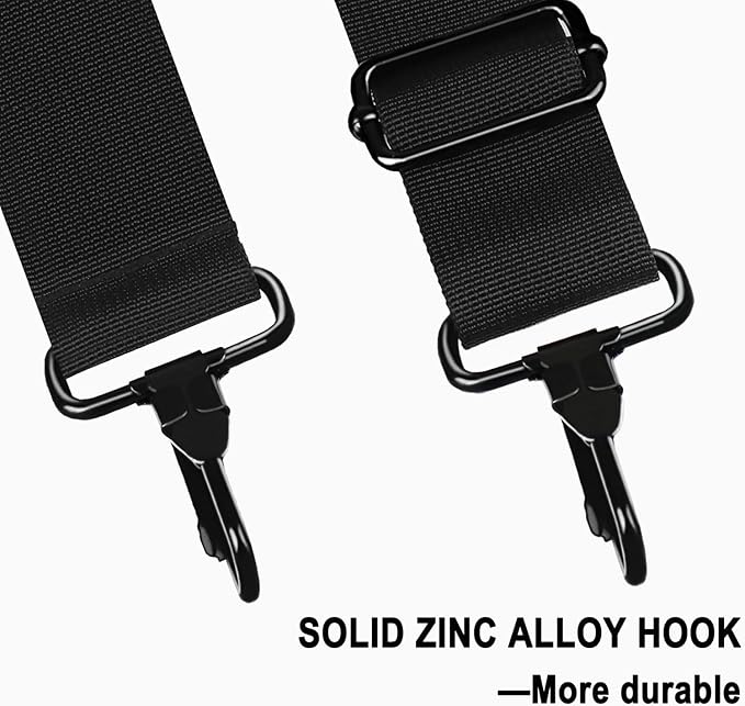 56 inch Shoulder Strap, Universal Adjustable Thick Soft Duffel Bag Shoulder Strap Replacement Comfortable Belt with Metal Swivel Hooks for Laptop Messenger Bag, Briefcase, Shoulder Bag, Black