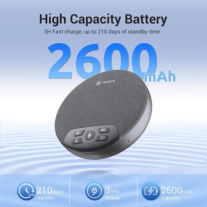 Conference Speaker and Microphone, 4 AI Mics 360° Voice Pickup, Plug & Play, Bluetooth Speakerphone w/dongle, Wireless Daisy Chaining, Noise Reduction, for Meeting, Home Office, NewPie 91