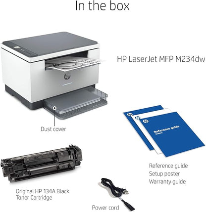 HP LaserJet MFP M234dw Wireless Monochrome All-in-One Printer Scanner, Copier, Fax, Bluetooth, Wifi, USB, Ethernet Connectivity, Instant Ink ready Ideal for Small Businesses and Home Offices (Renewed)
