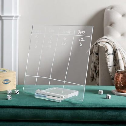 russell+hazel Acrylic Memo Tablet, Dry Erase Board and Marker, Clear 12” x 6” x 11.5” (31384)