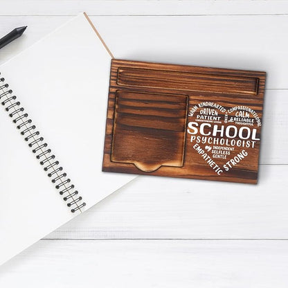 School Psychologist Gifts for Women, School Psychologist Office Sign, Thank You Gifts for School Psychologist, Funny Desk for Women Office, School Psych Gift Desk Retro Note Pad Holder VN335