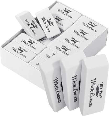 Mr. Pen- White Pencil Eraser, 36 Pack, Block Erasers for Pencils, Mr Pen Erasers for School, Large Eraser