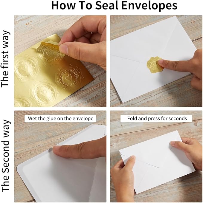 50 Pack White A7 Envelopes with Cards 5x7 Thick Folded Cardstock and Gold Stickers for Greeting Cards, Wedding, Birthday, Invitations, Baby Showers (White, 5x7)