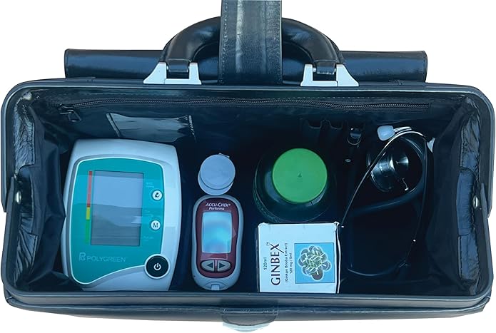 RA Bock Fine Leather Doctor Bag - Medium - Black