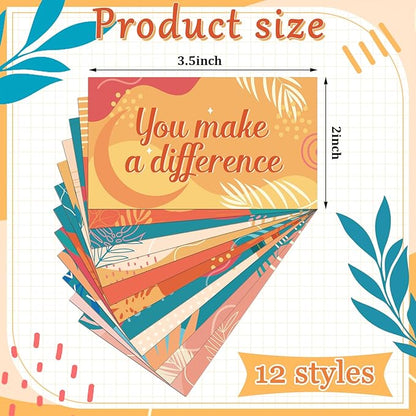 Yeaqee 240 Pcs Employee Appreciation Kudos Cards Funny Blank Back Motivational Card Encouragement Thank You Note Recognition Card for Teacher College Affirmation Gift(Retro)