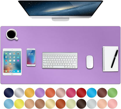Boutilon Leather Desk Pad 35"x 17" Non-Slip Mouse Pad,Office Desk Mat,Waterprooft PU Leather Desk Blotter,Desk Pad Protector,Desk Writing Pad for Home Office Decor (L-Purple,35"x 17")