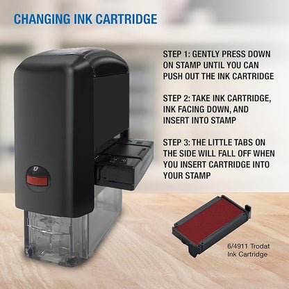 IDEAL Self Inking Stamp – Copy – Red Ink, Impression Size 9/16” x 1-1/2”