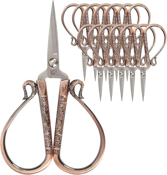 JubileeYarn Classic Chinese Small Embroidery Craft Scissors - Copper - 10 Scissors