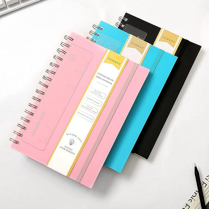 Yoment 3 Pack Spiral Notebook College Ruled A5 Spiral Bound Journal 160 Pages Thick Paper Plastic Hardcover Spiral Notebook 5x7 Wire Bound Notebooks for Note Taking School Office Supplies, 3 Color