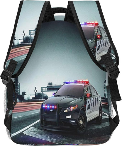 Police Backpack Travel Laptop Backpacks Police Car Ruckasck Book Bags School Bag for Boys Girls Kids Childrens Teenager Men Women