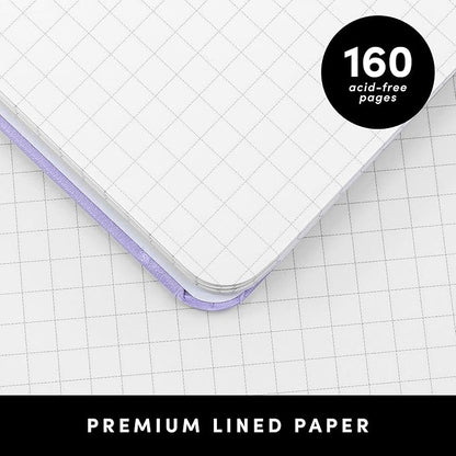 PAPERAGE Graph Paper Spiral Notebook & Journal, (Black), 160 Pages, Medium 5.5 inches x 8 inches - 100 GSM Thick Graphing Paper, Hardcover, Double-Wire Grid Spiral Notebook