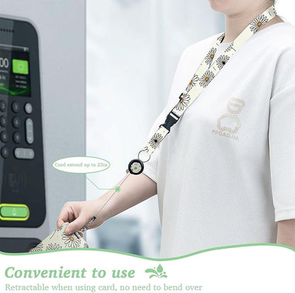 2 Pack Retro Lanyards Badge Holder, Adjustable Lanyard with Retractable Badge Reel, Cool ID Badge Holder for Teens, Teachers, Nurses, Students, Office Staff & Cruise Essentials