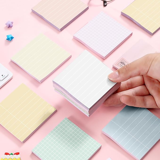 Post it Notes 3x3 Cute and Aesthetic Sticky Notes Planner Notepad - 450 Sheets - Desk Accessories for School, Office, and Home - Ideal Gifts for Teachers, Women, and Coworkers (Minimalist)