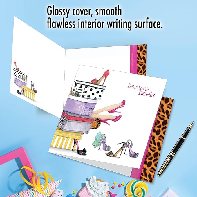 The Best Card Company - 1 Large Birthday Card with Envelope (8.25 x 9.75 Inch) - Fun Celebration Card for Birthdays - Head Over Heels JQ5067JBDG