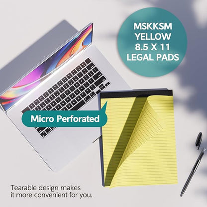 Legal Pads 8.5 x 11, 3 Pack Yellow Note Pads 8.5 x 11 Writing Pads(50 Sheets/Pad), Wide Ruled Legal Notepads, Lined Pads of Paper Yellow Paper Pads, for School, Home, Office, Business