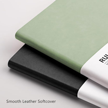 RETTACY Journaling Notebooks, B5 Lined Journal Notebook with 320 Numbered Pages, 7.6" × 10", Medium, Journal Notebook for Writing, Work, School, Leather Softcover, 100 GSM Thick Paper (Light Green)