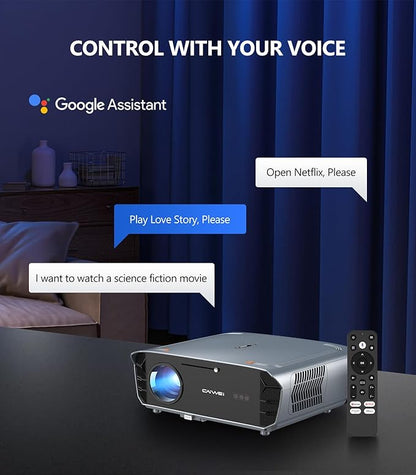 Smart 4K Projector with Netflix Certified, Laser Auto Focus Ultra HD Home Projector Daytime Viewing with Android 11.0, 1450ANSI, Dolby Audio, Google Voice, WiFi6 NFC Wireless Short Throw Projectors