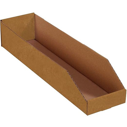 Partners Brand PBINMT624K Open Top Bin Boxes, 6" x 24" x 4 1/2", Kraft (Pack of 50)