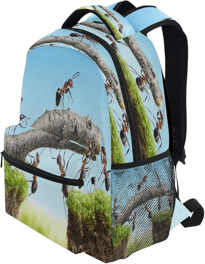 Blueangle Ant Team Backpack for Boy Girl Teens, Water Resistant School Backpack Lightweight Bookbag Casual Backpack