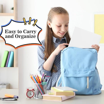 60-Pack Plastic Folders with Pockets and Prongs,2-Pocket Folders with 3 Fasteners, Poly Folders Holds 8-1/2" x 11" Paper for School/Office/Home, White