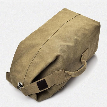 Military Duffel Bag Top Load Double Strap Canvas Backpack Army Travel b