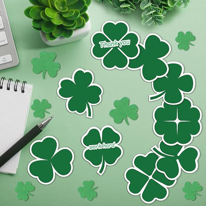 48 Pieces St. Patrick's Day Sticky Notes Shamrock Notes Pads Self-Adhesive Irish Sticky Memo Notes for School Office Home Supplies Students Teachers Presents St. Patrick's Day