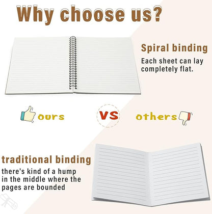 Fuutreo 24 Pcs Spiral Notebook for Work A5 8.3 x 5.7 Inch College Ruled Spiral Journal Notebook Kraft Cover, 12 Color, 60 Sheets, 120 Pages for Office School Supplies(Morandi Color)