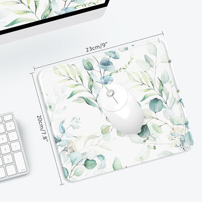 eulps Mouse Pad with Stitched Edge, Multiple Patterns Computer Mouse Pads with Non-Slip Rubber Base, Washable Cloth Mousepad, for Gaming, Laptop, PC (Leaves)