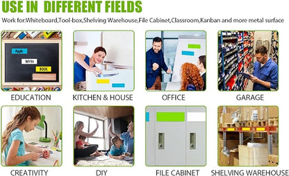 Pink Magnetic Labels (4.8x3.2,Pack of 20) for Whiteboard,Sticky Dry Erase Magnets Fridge,Labeling Lockers,Orgnazing Cabinet