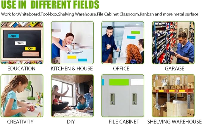 Dry Erase Big Magnetic Labels (4.8x3.2,Pack of 20),Large Write On Magnets Name Plates Sticker,Waterproof/Reusable for Refrigerator&Lockers&Whiteboard&Cabinet(Multicolor)