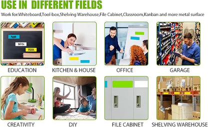 Dry Erase Big Magnetic Labels (4.8x3.2,Pack of 20),Large Write On Magnets Name Plates Sticker,Waterproof/Reusable for Refrigerator&Lockers&Whiteboard&Cabinet(Multicolor)