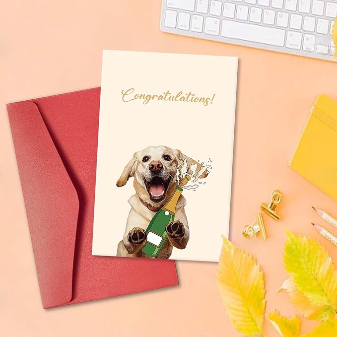 Labrador Wedding Congrats Card for Dog Lover Couple, Wedding Congratulations Card from Dog, Cute Dog Engagement Card, Bridal Shower Card, Wedding Day Congrats Gift for Newlyweds