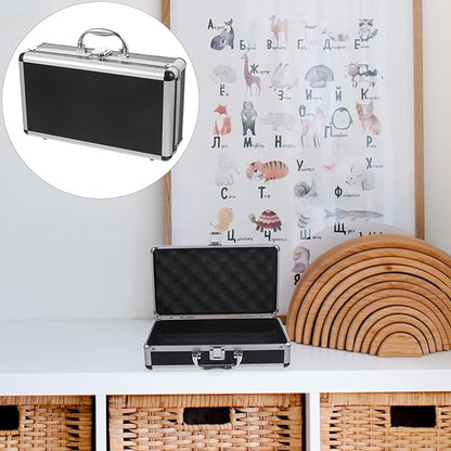 ERINGOGO Aluminum Attache Case - 12inch Lock Metal Briefcase with Ripple Foam, Hard Aluminum Carrying Case for Men, Universal Portable Tool Case for Laptop/Luggage/Instrument Black