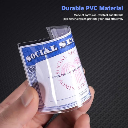 10 Pack Social Security Card Protector/Medicare Card Protector Sleeve/Social Security Card Holder/Credit Card Sleeves/Protective case for Drivers License、Credit Card 、SSN Card，3.8x2.32in., Clear