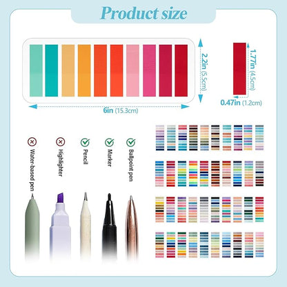 ReliThick 8000 Pcs Annotation tabs Sticky Tabs for Books Transparent Sticky Notes Multi Colored Writable Page Markers Book Flags Strip for Annotating Reading Supplies Bookish Gift(Multicolor)