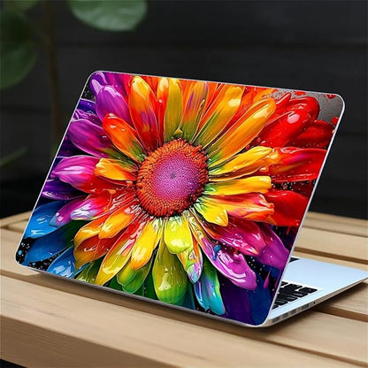 Compatible with 15 Inch MacBook Air A2941 M2 2023, Colorful Rainbow Sunflowers Hard Plastic Shell Cover Case