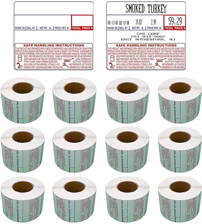 LST-8030 Printing Scale Label, 58 x 50 mm, Non-UPC/Safe Handling, 12 Rolls Per Case