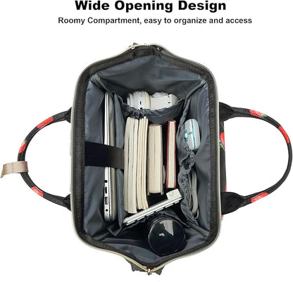 Strawberry Laptop Backpack College School Backpack Bookbags Nurse Backpacks Travel Bags for Women Girls Fits 15.6 Inch Notebook