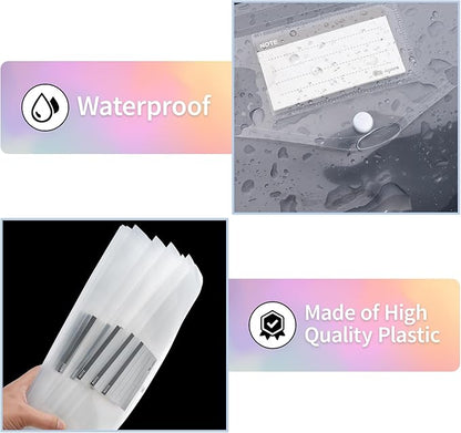 48pcs Plastic Envelopes A4,Letter Size Poly Envelopes with Snap Button,Waterproof Document File Folders with Label Pocket,Document Folders for Office Supplies,School,Home Organization(Transparent)