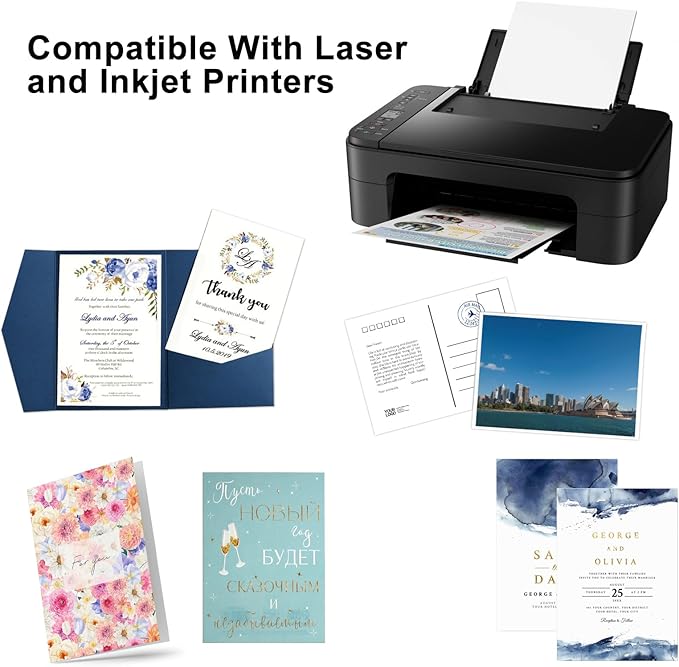 100 Sheets Cardstock 4”x 6”,Blank Card Stock 92lb/250gsm, Thick Heavy CardStock Printer Paper for Wedding Invitation, Greeting Cards Making, Postcards, Photos