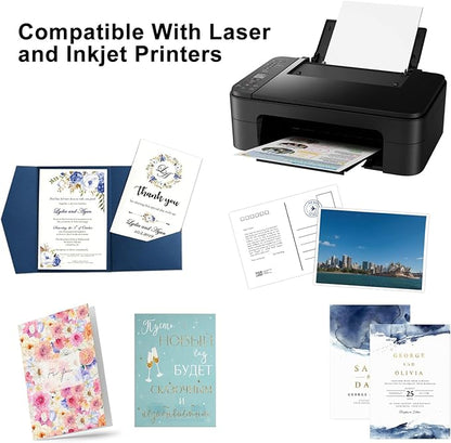 100 Sheets Cardstock 4”x 6”,Blank Card Stock 92lb/250gsm, Thick Heavy CardStock Printer Paper for Wedding Invitation, Greeting Cards Making, Postcards, Photos