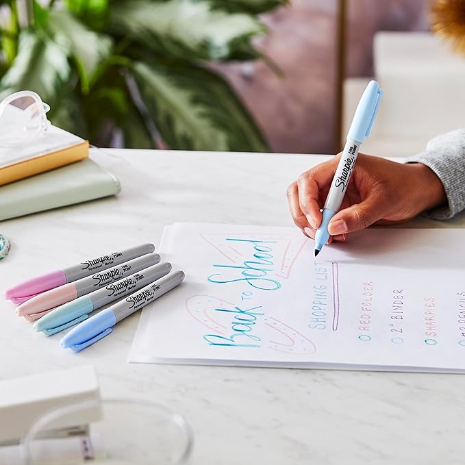 Sharpie Permanent Markers, Fine Point, Featuring Mystic Gem Color Markers, Assorted, 24 Count